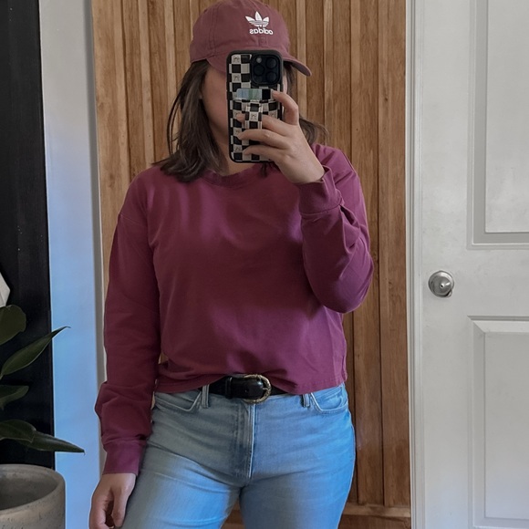 Marine Layer Crew Lightweight Cropped Sweatshirt. Size S - Picture 7 of 7